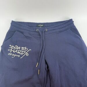 Ed Hardy Navy Blue Broken‎ Hearts Fairytales Sweatpants Mens Medium Y2K Joggers